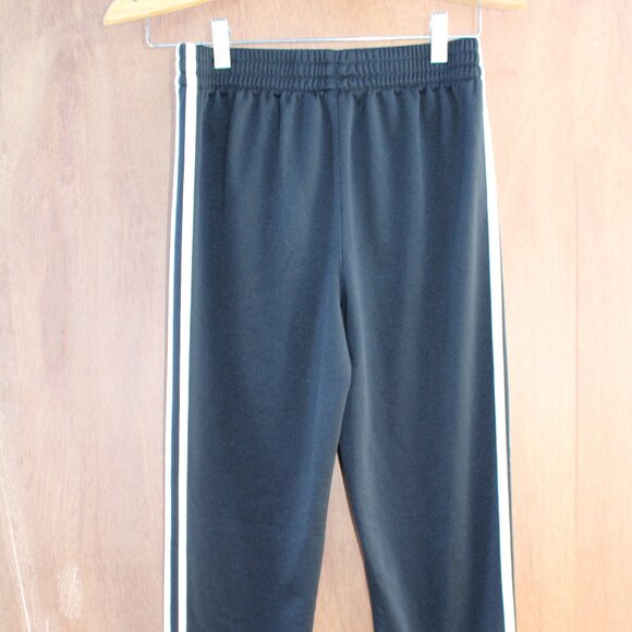 Adidas Boys Joggers Pants Large 14/16 Black with White Stripes Athletic Track - Picture 3 of 4